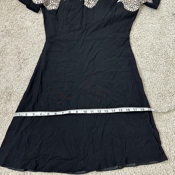 Sandro Kyra Crepe Dress in Black Size 1 US Small Lace Career Chic - Picture 11 of 13